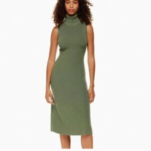 Green Turtle Neck Fitted Dress - Size S